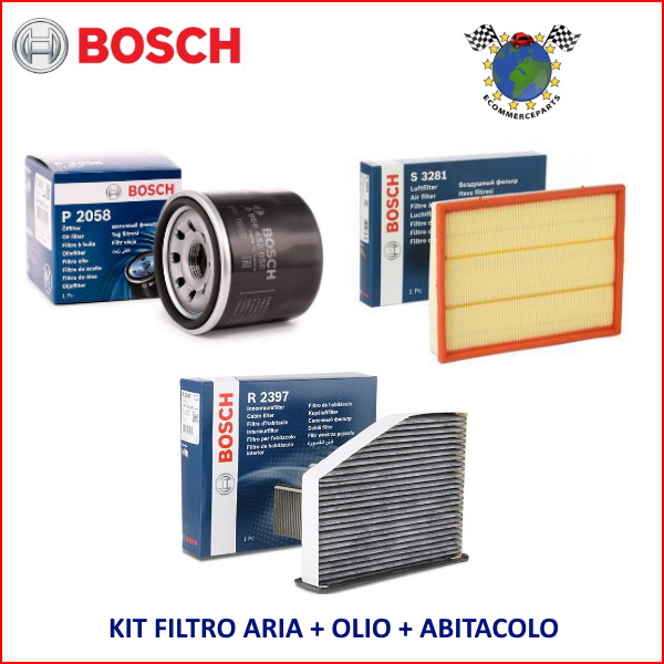 Kit 3 Filtri Tagliando Bosch per DACIA SANDERO LOGAN RENAULT r8m