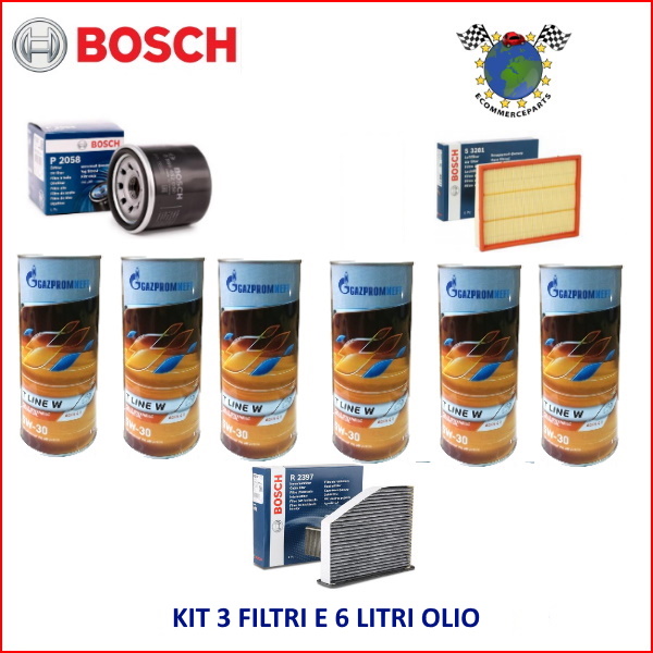 Kit 3 Filtri Bosch + 6 Litri Olio 5W30 per FORD MONDEO #i0