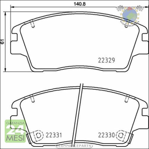 Kit dischi freno + Pastiglie Ant Brembo per HYUNDAI TUCSON KIA SPORTAGE