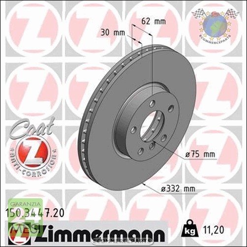 Kit dischi freno + Pastiglie Ant Zimmermann per BMW X6 F16 F86 xDrive E71 c4w